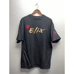 Vintage Elix Shirt Strength Focus Antioxidant Chamomile Energy Promo Black Tee L